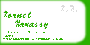 kornel nanassy business card