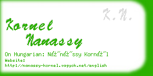 kornel nanassy business card